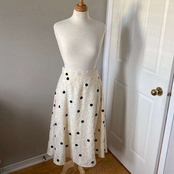 Anthropologie Eri + Ali Andrea Textured Polka Dots Midi Skirt - Picture 6 of 15